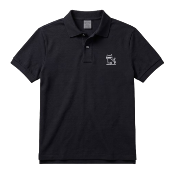 BLACK CRAMBL MINIMAL KAT POLO SHIRT