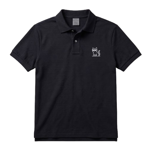 BLACK CRAMBL MINIMAL KAT POLO SHIRT