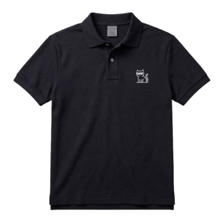 BLACK CRAMBL MINIMAL KAT POLO SHIRT